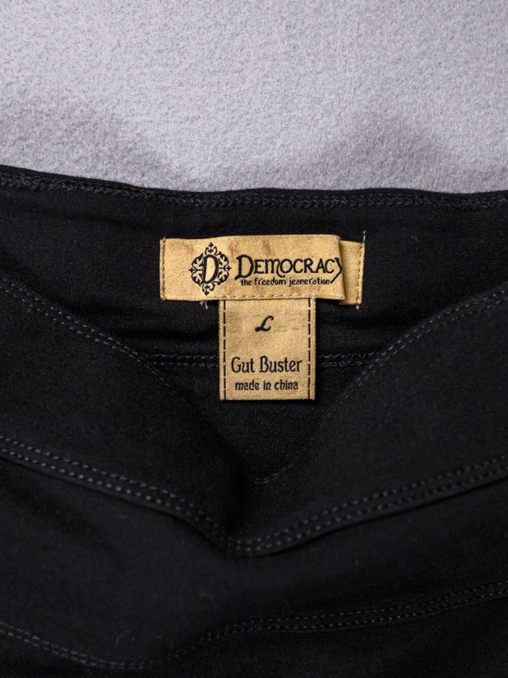 Democracy Gut Buster Womens L Black Pull On Skinny Pants Leggings Tummy Control
